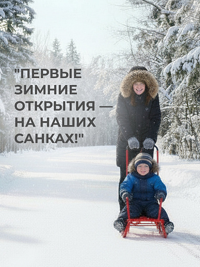 Санки Тимка 5 Комфорт, Т5К/АЛ2, переставная ручка, ремень безопасности, колеса на полозьях, 25 кг, спинка, алые, Nika