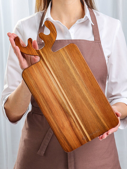 Доска разделочная акация, 40х20х1.5 см, прямоугольная, Daniks, SR21140A