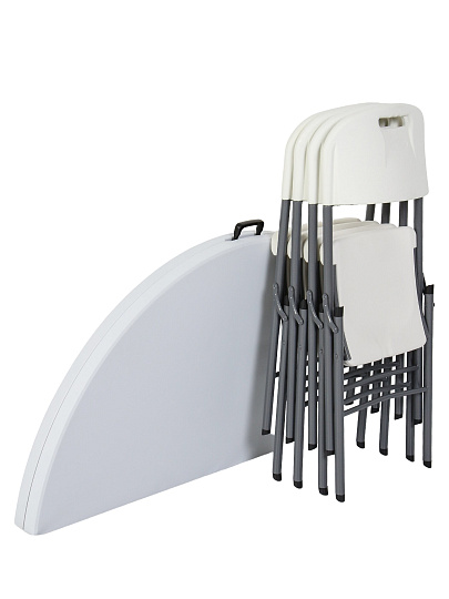 Мебель садовая Марьяна, белая, стол, 154х154х74 см, 4 стула, 100 кг, 84х46х52 см, C010217