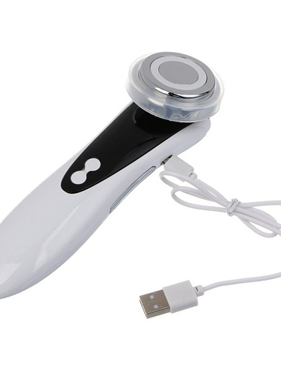 Массажер для лица Leben, 4 Вт, микротоковый, 4 в 1, фототерапия, подтяжка кожи, 4 режима, 350мАч, белые, 192-086