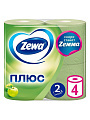 Туалетная бумага Zewa, Яблоко, 2 слоя, 4 шт, 23 м, с втулкой, зеленая