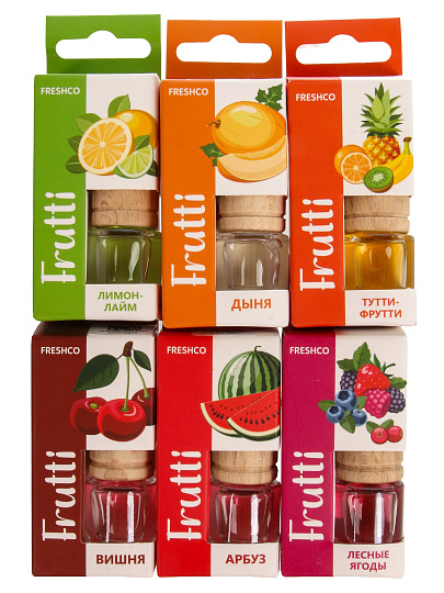 Ароматизатор в машину подвесной, бочонок, Freshco, Frutti MIX, в ассортименте, AR1FF007