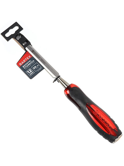 Долото-стамеска 12 мм, рукоятка двухкомпонентная обрезиненная, Bartex, Тигровый глаз, 1248512