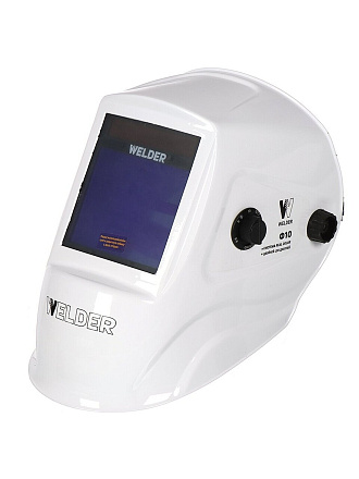 Маска сварочная хамелеон, Welder, Ultima Ф10, 4-13 DIN, 103х90 мм, белая, WDU-Ф10-П