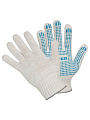 Перчатки х/б, ПВХ покрытие, точка, 10 класс вязки, 6 нитей, белая основа, Fiberon, европодвес