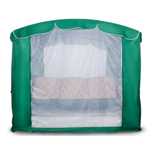 Качели садовые 3-местные, 231х125х195 см, 300 кг, Arno, Оазис Люкс, раскладываются в кровать, с москитной сеткой, зеленые, 2016-КД-40/Л, металл