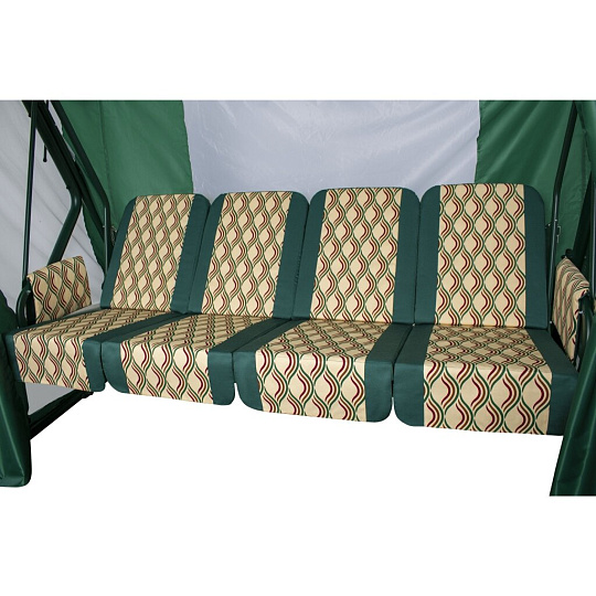 Качели садовые 4-местные, 232х125х195 см, 380 кг, Arno, Оазис Люкс+, раскладываются в кровать, с москитной сеткой, зеленые, полусоты, 2016-КД- 40/Л+, металл