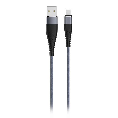 Кабель USB, OLMIO, Solid, Type-C, 2.1 А, 1.2 м, серый, 039050