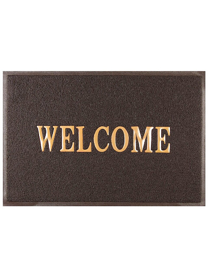 Коврик грязезащитный, 60х90 см, прямоугольный, резина, коричневый, Welcome, ComeForte, WM-14
