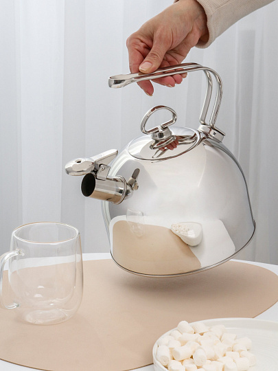 Чайник нерж, 3 л, со свист, нержавеющая сталь, Daniks, GS-04302A