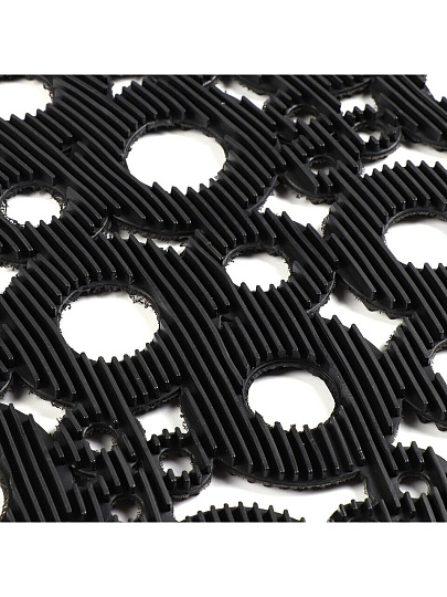 Коврик придверный, 50х69 см, прямоугольный, ПВХ, латексная пропитка, черный, Ячейка, 92017