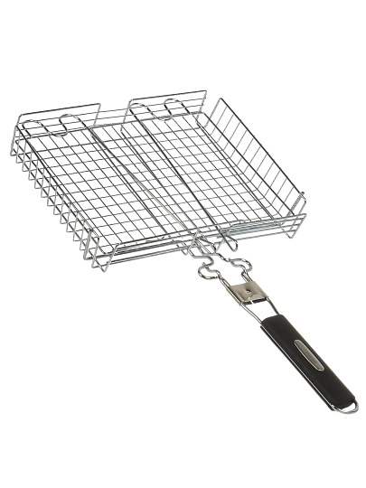 Решетка барбекю 310х240х55 мм, Гурман, хром, рукоятка резина, складная, 11100002-1(31-24)