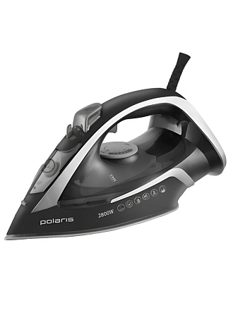 Утюг Polaris, PIR 2897AK, 2800 Вт, керамика, вертикальное отпаривание, система самоочистки, 3 м, белый, графит