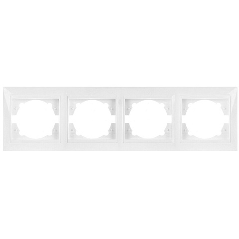 Рамка четырехпостовая, горизонтальная, белая, TDM Electric, Таймыр, SQ1814-0030