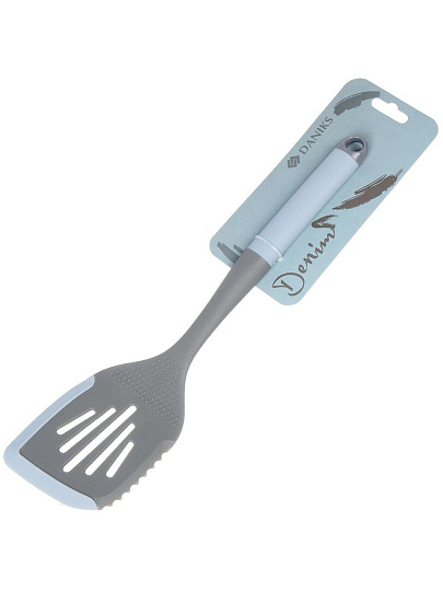 Лопатка кулинарная для кухни, нейлон, силикон, навеска, Daniks, Denim, WFCF016-6