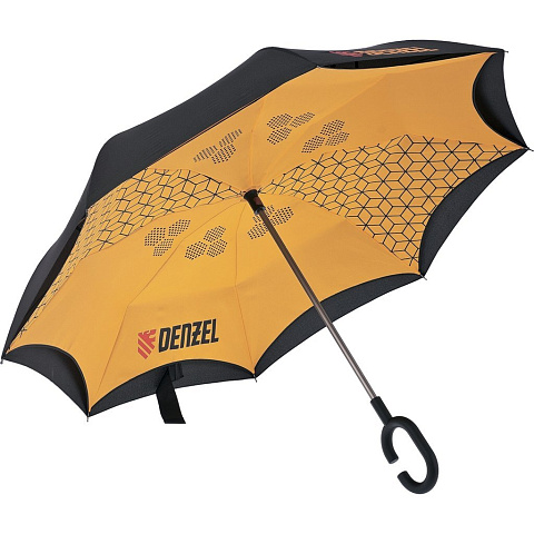 Зонт-трость обратного сложения, эргономичная рукоятка с покрытием Soft Touch, Denzel, 69706