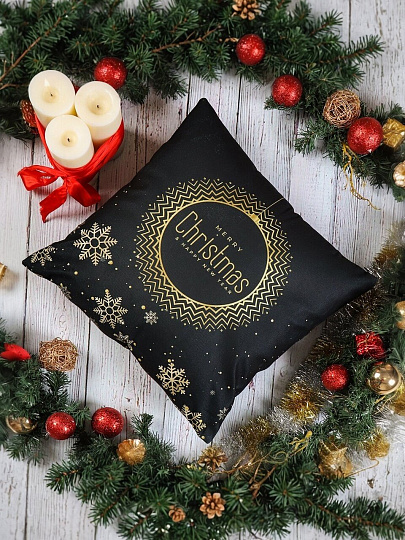 Наволочка декоративная Новый год, 100% полиэстер, 45 х 45 см, в ассортименте, T2022-038