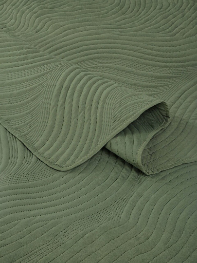 Покрывало евро, 200х220 см, 100% полиэстер, стеганое, Silvano, Модерн, темно-зеленое