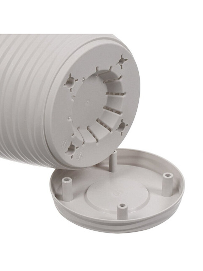 Горшок для цветов пластик, 1.7 л, 15х14 см, с поддоном, серый, Idea, Дюна, М 3068