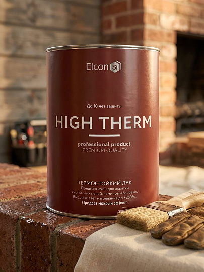 Лак Elcon, High Therm, 00-00002950, бесцветный, для внутренних и наружных работ, 1 л
