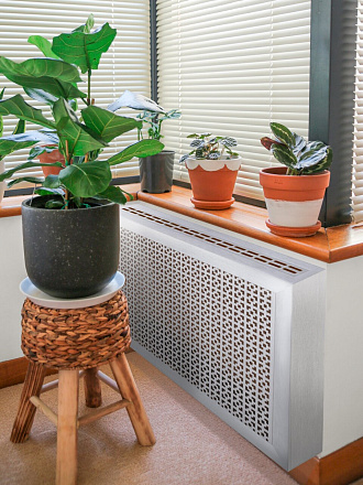 Экран для радиатора, МДФ, 1200х600 мм, дуб серый, Дамаско, Стильный Дом