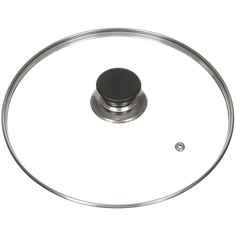 Крышка для посуды стекло, 24 см, Daniks, металлический обод, кнопка пластик, HA228