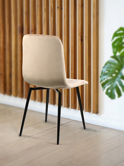 Стул 450х550х840 мм, опора разборная, глянец, бежевый, черный, прямоугольный, велюр, AV 406-N, AV 406N-H07-08