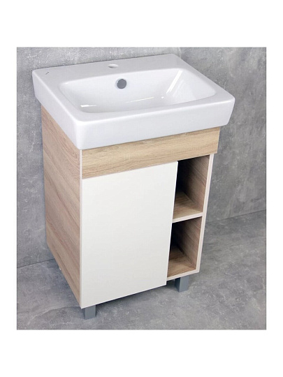 Тумба ЯМебель, Ника 55(Нео 55), 493*408*760, белый/дуб Бардолино