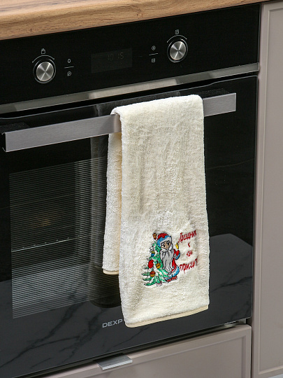 Полотенце кухонное махровое, 40х70 см, 100% полиэстер, микрофибра, Dinosti, Праздник к нам приходит!, Россия