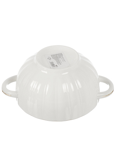 Бульонница фарфор, 650 мл, с ручкой, Золотая линия, ТМ Глория, 202353