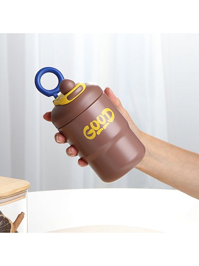 Термокружка нержавеющая сталь, 0.5 л, Good, колба нержавеющая сталь, 1 шт, коричневая, Y4-9341