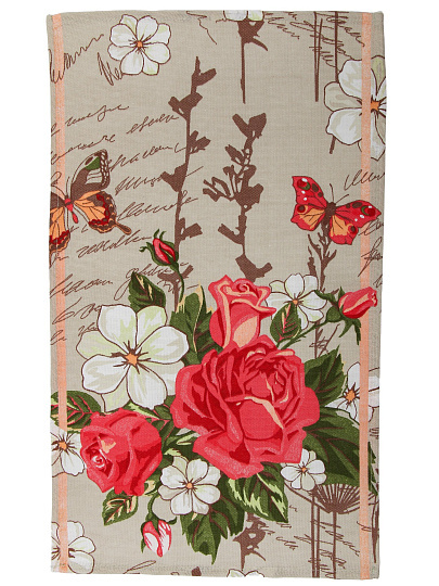 Набор полотенец кухонных 2 шт, 35х60 см, 100%хл, Textura, Винтажные розы, РФ