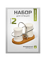 Набор для специй керамика, бамбук, 2 шт, на подставке, Y6-6458