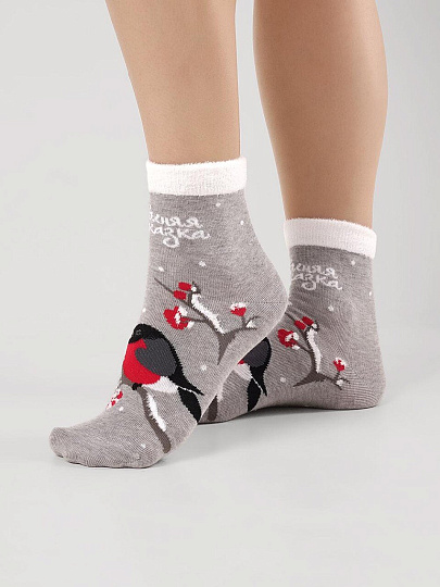 Носки для женщин, Clever, НГ, меланж серые, р. 25, Д2561