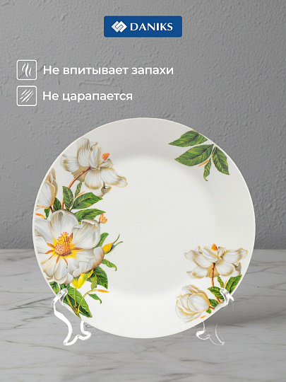 Тарелка десертная, керамика, 20 см, круглая, Шиповник, Daniks, 7435