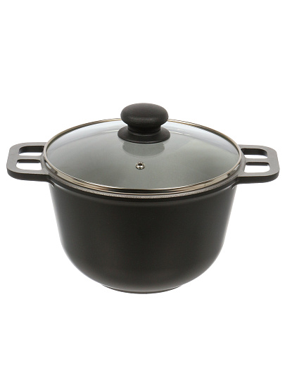 Казан алюминий, 3 л, с крышкой, крышка стекло, Нева Металл Посуда, Н0830д