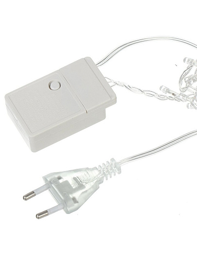 Гирлянда 200 ламп, 10 м, 8 режимов, фиолетовый, прозрачная, в помещении, сетевая, LED