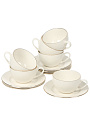 Набор чайный фарфор, 12 предметов, на 6 персон, 275 мл, Jewel, Адель, ПС0014-33