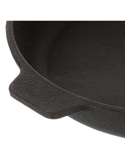 Сковорода чугун, 24 см, Гурман, DavrMetall, съемная ручка, с деревянной ручкой, индукция