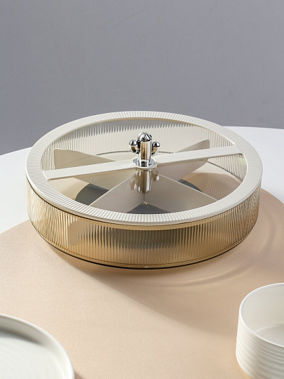 Контейнер пищевой пластик, 26х7 см, круглый, с крышкой, Y4-11643