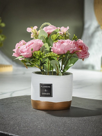 Цветок искусственный декоративный Композиция в кашпо, 22х11 см, Y4-7931