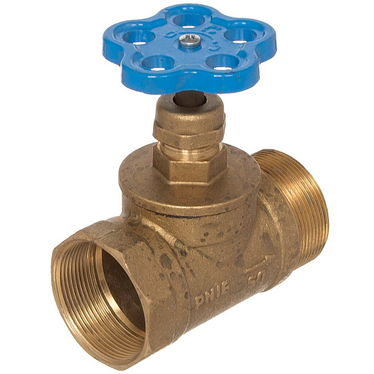 Вентиль для воды, 2&quot;, г-ш, синий, БАЗ