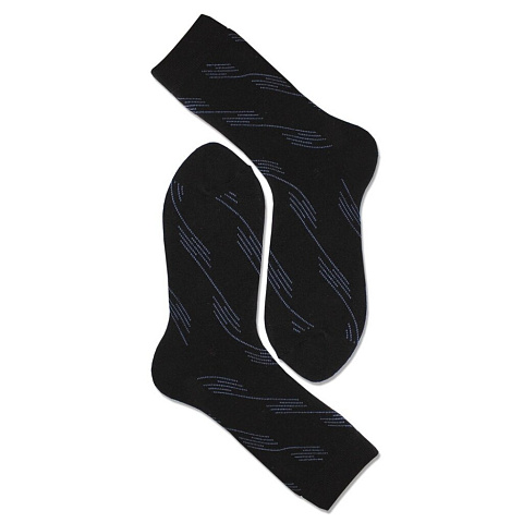 Носки для мужчин, хлопок, махра, черные, р.25-27, с рисунком, 4С998
