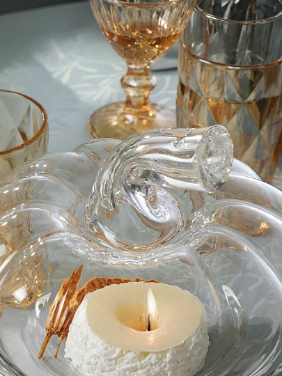 Ваза стекло, настольная, 23х24 см, Alegre Glass, Тыква, 337-030