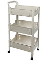 Полка универсальная, пластик, 3 секции, 41х30х83 см, на колесах, белая, Y4-11642 - фото 3