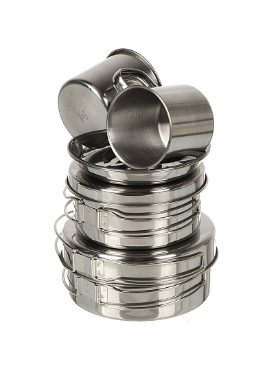 Набор посуды походный, нержавеющая сталь, 8 предметов, Ecos, Camp-S11, 106940