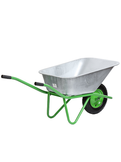 Тачка строительная одноколесная, металл, 200 кг, 100 л, 0.7 мм, втулка D12 мм, PR 4.00х8, уцененный товар