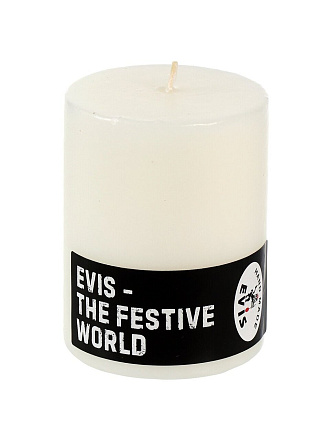 Свеча декоративная, 8х6 см, цилиндр, белая, Evis, 13 8165 01 00