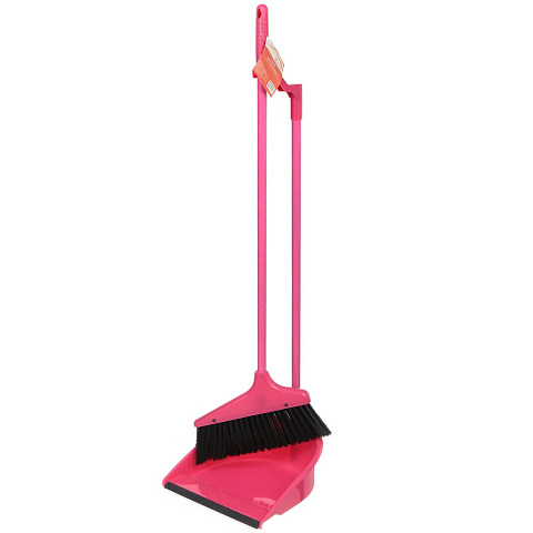 Набор для уборки пола совок, щетка с ручкой, розовый, Марья Искусница, Ленивка, HD5801