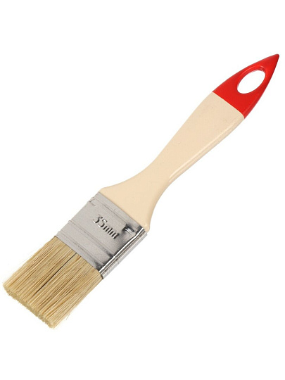 Кисть плоская, Акор, Столичная, 10х35 мм, натуральная щетина, 44 мм, рукоятка пластик, 137 10 035